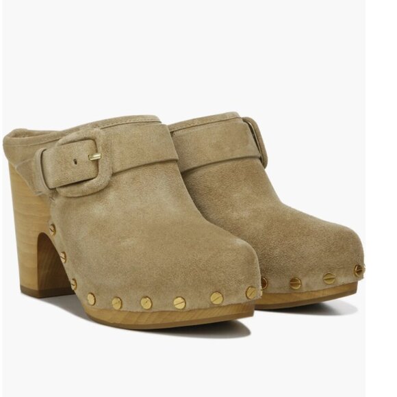 Veronica Beard Suede Dacey Clog in Sand Size 9.5 NWOT